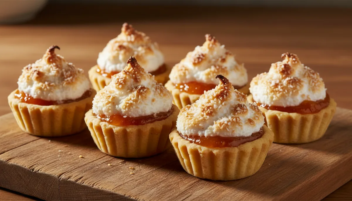 Classic Hertzoggies: Coconut & Apricot Jam Tarts