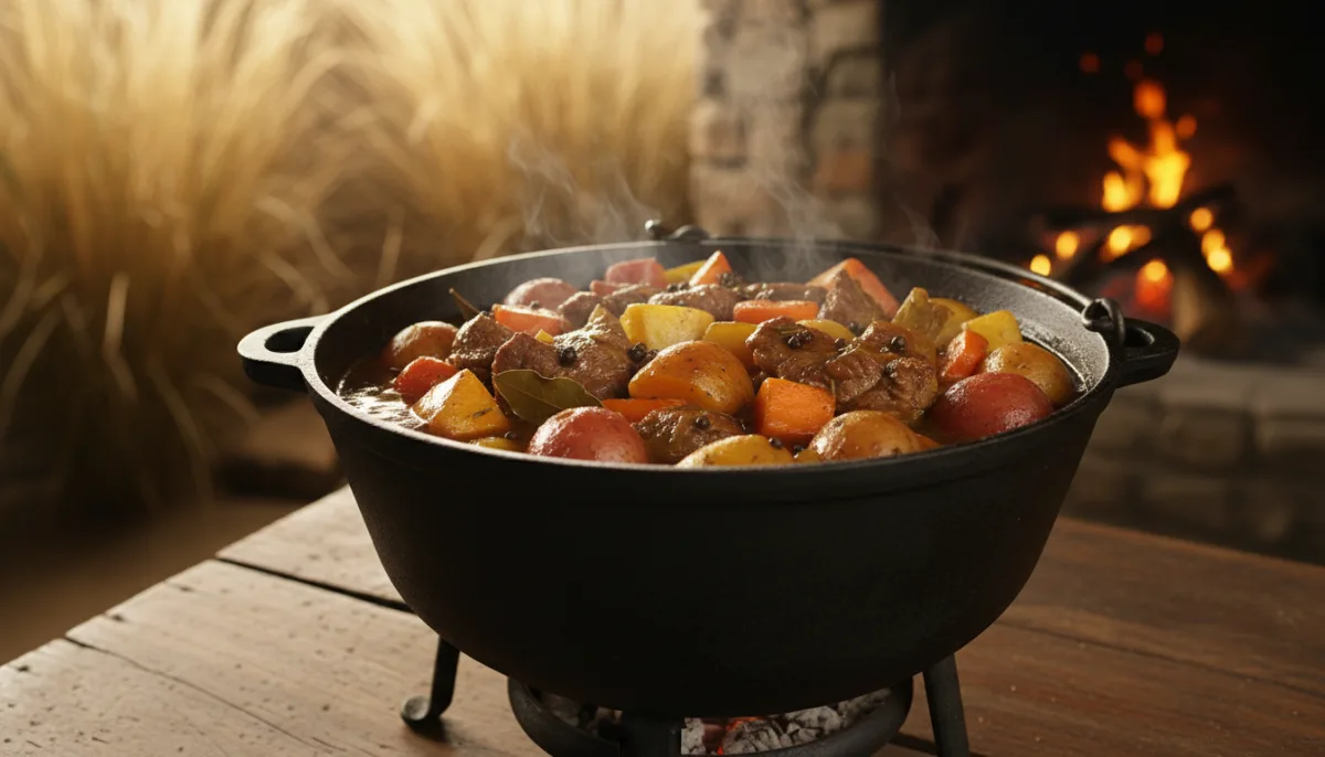 Potjiekos Sudafricano di Agnello e Verdure a Radice
