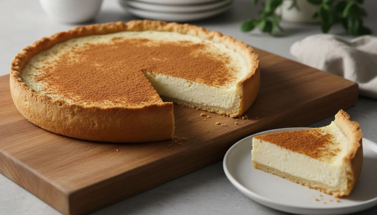 Melktert Sul-Africana (Tarte de Leite) com Canela