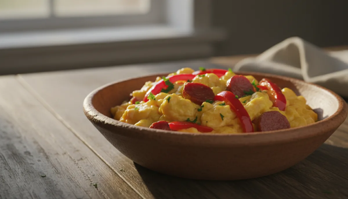 Omëletë Spanjolle me Vezë, Chorizo dhe Speca Piquillo