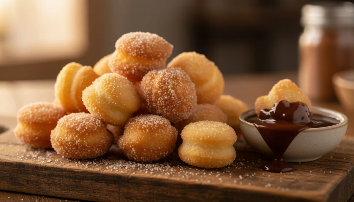 Spanish Churro Bites with Chocolate Dipping Sauce