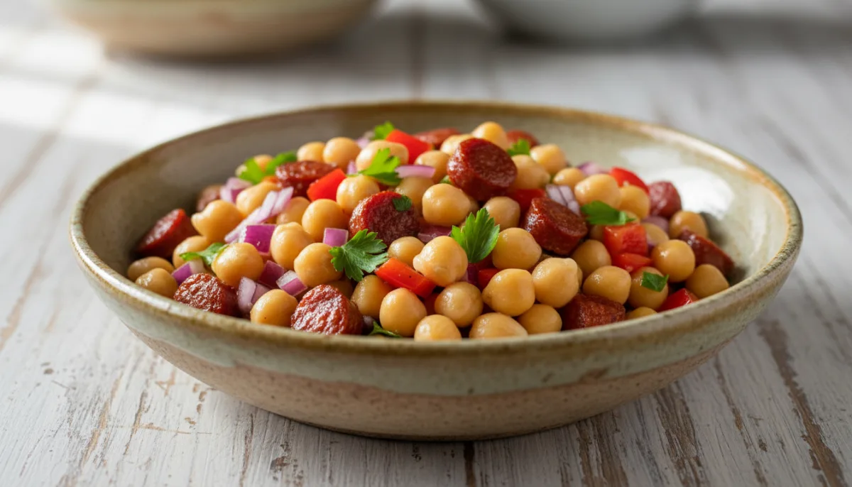 Spanish Garbanzo Bean and Chorizo Salad