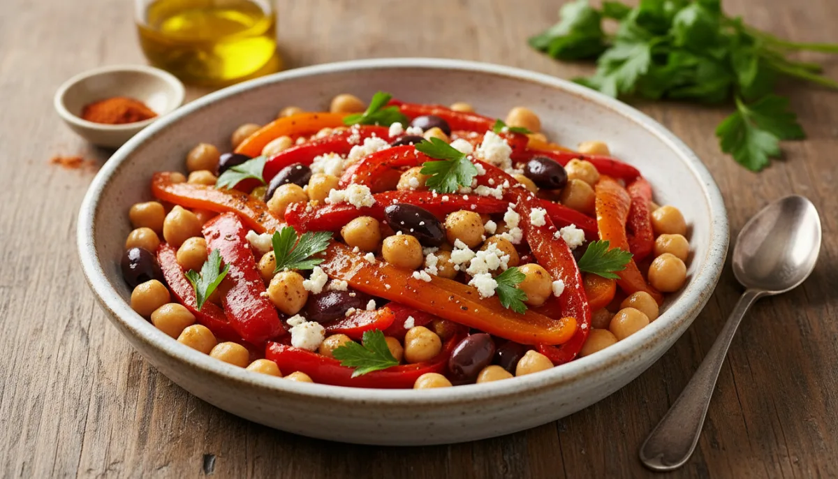 Spanish-Style Roasted Pepper and Chickpea Salad