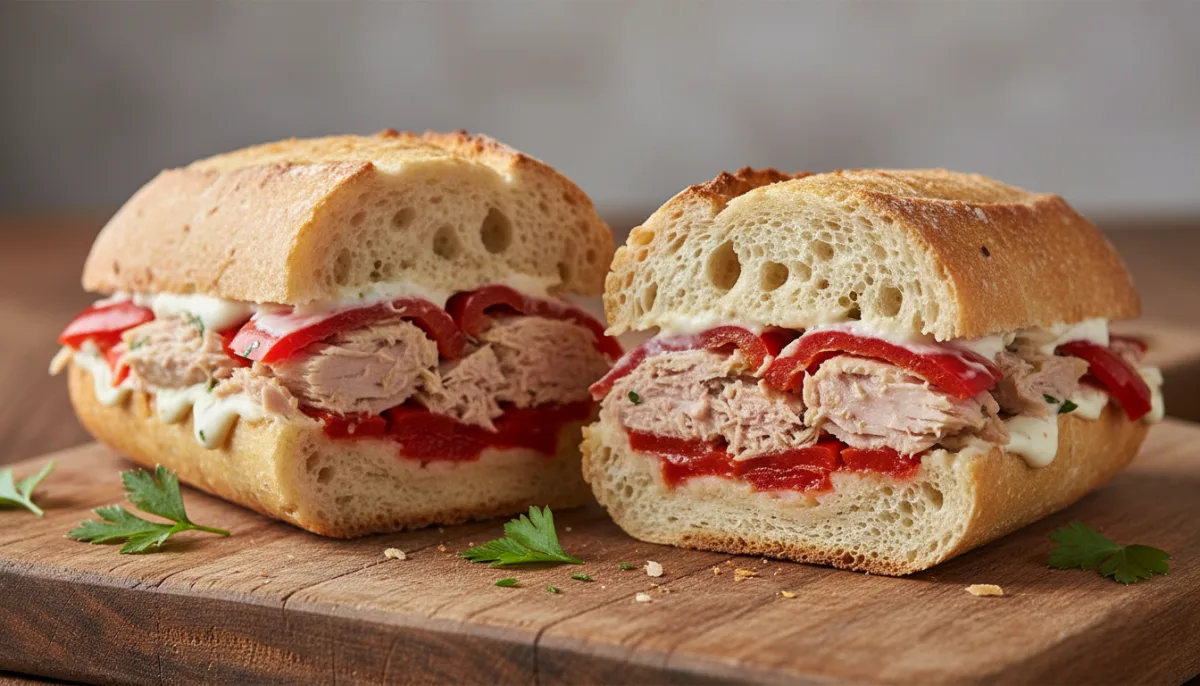 Bocadillo Spanjoll me Peshk Ton dhe Speca Piquillo