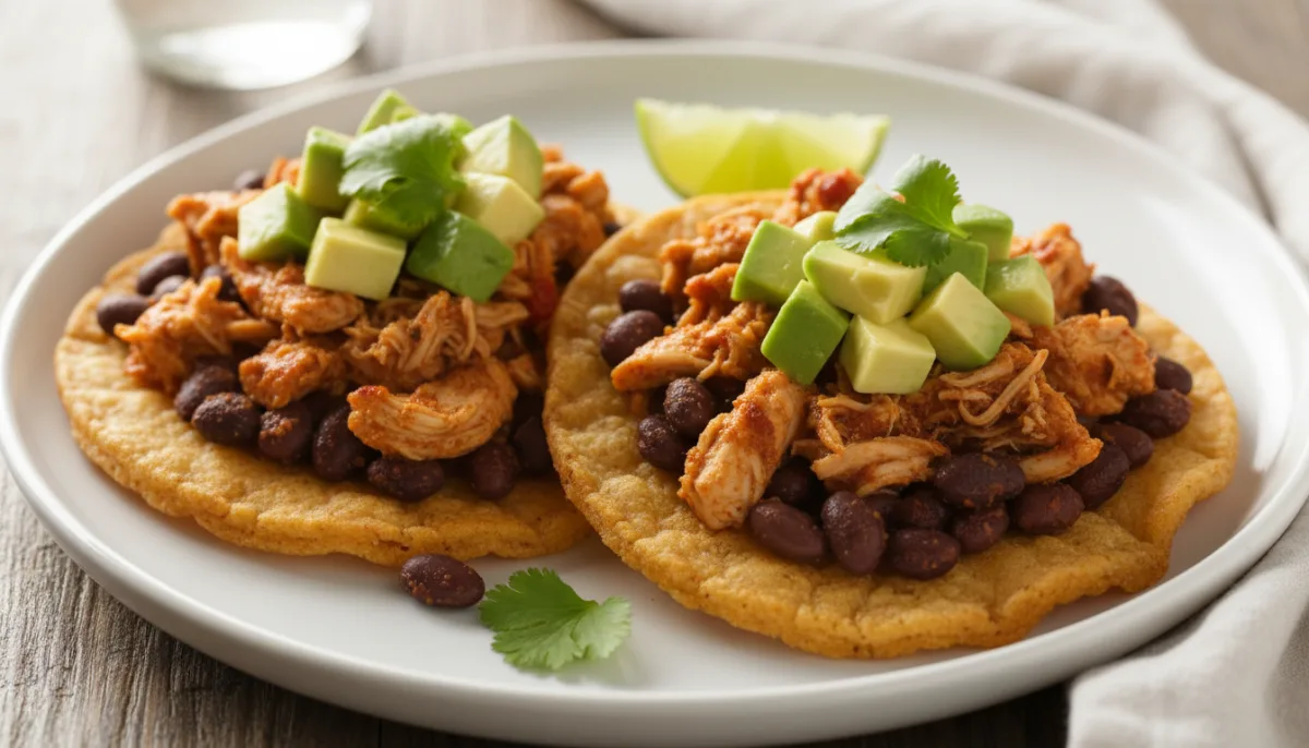 Speedy Chicken and Black Bean Tostadas