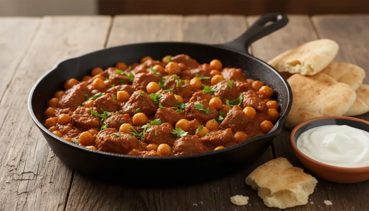 Spiced Lamb and Chickpea Skillet