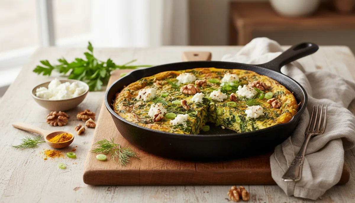 Spiced Persian Herb and Feta Frittata