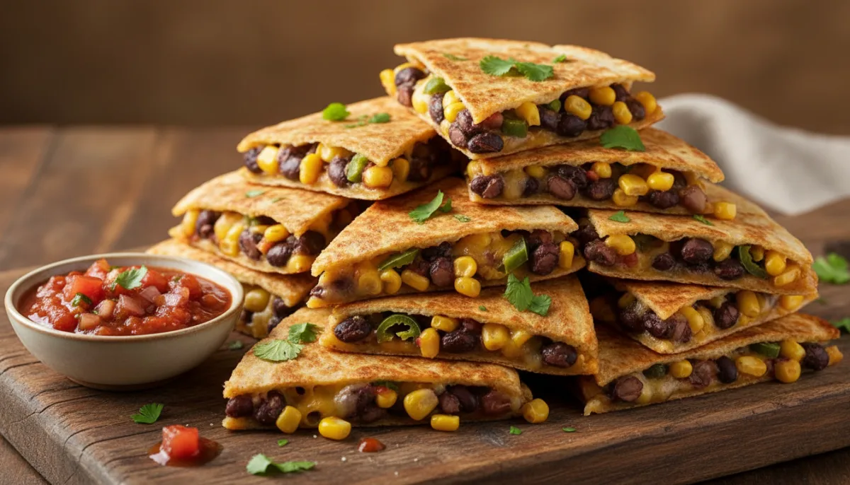 Spicy Black Bean and Corn Quesadillas