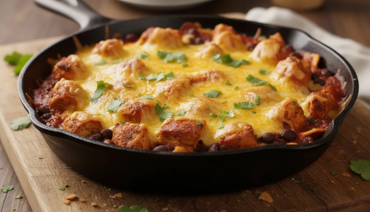 Spicy Chicken and Black Bean Enchilada Skillet