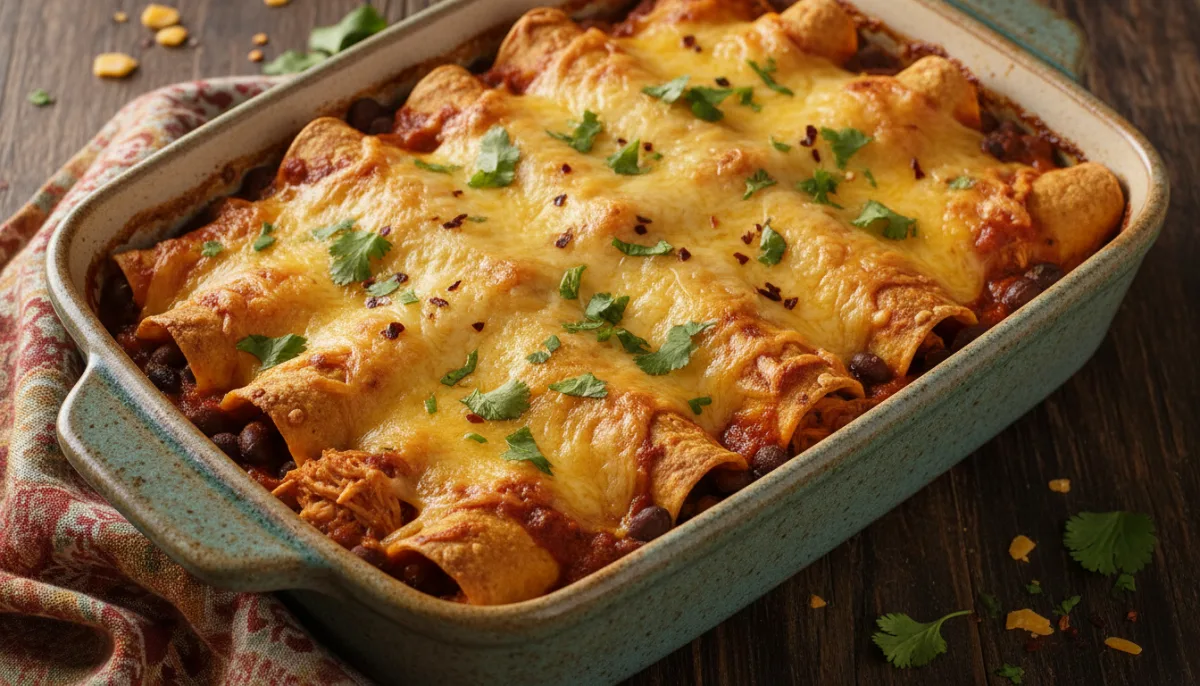 Spicy Chicken and Black Bean Enchiladas