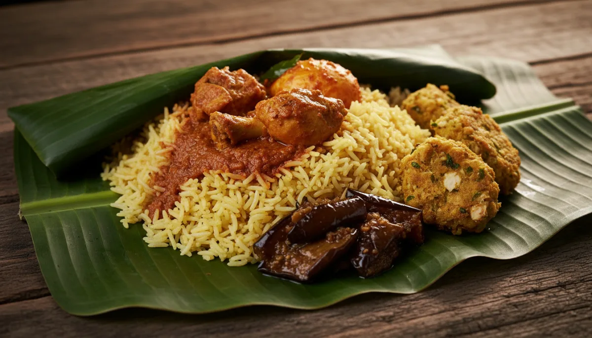 Lamprais Srilankez (Oriz dhe Kerri të Pjekur në Gjethe Banane)