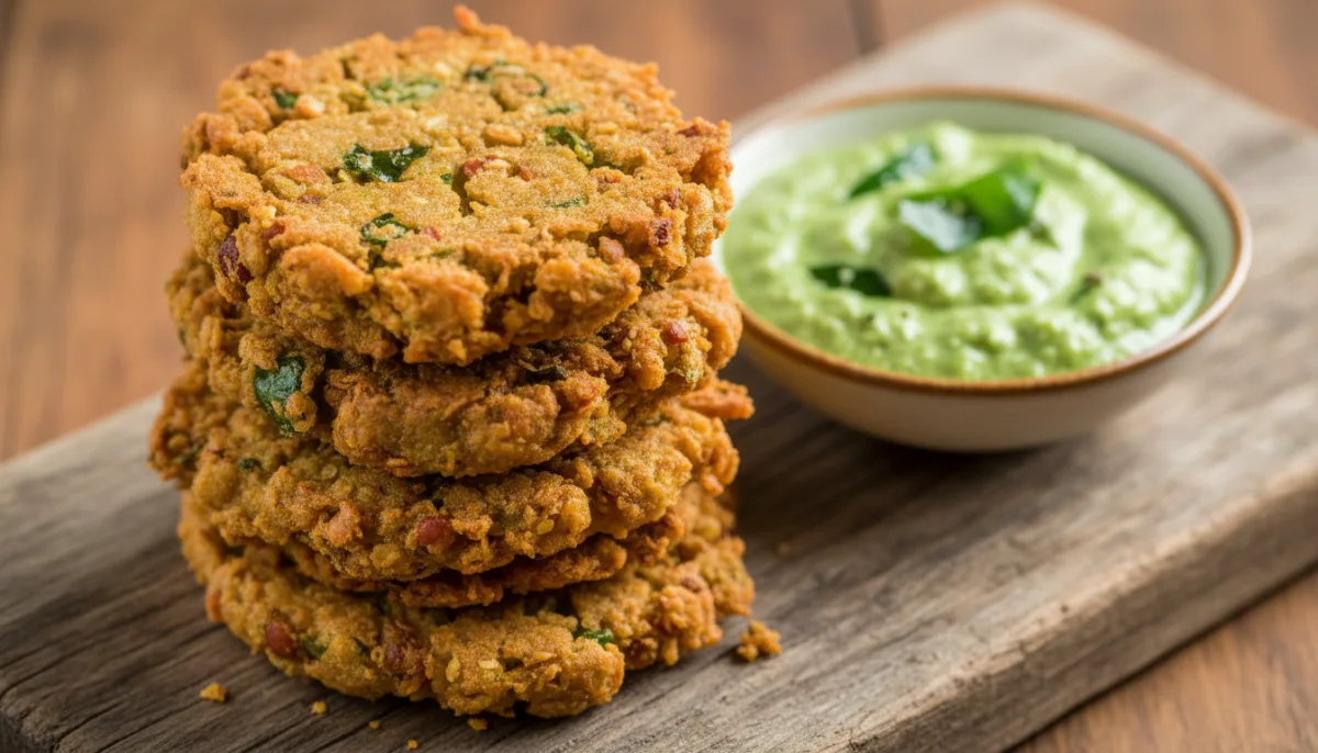 Sri Lankan Parippu Vada with Coconut Chutney