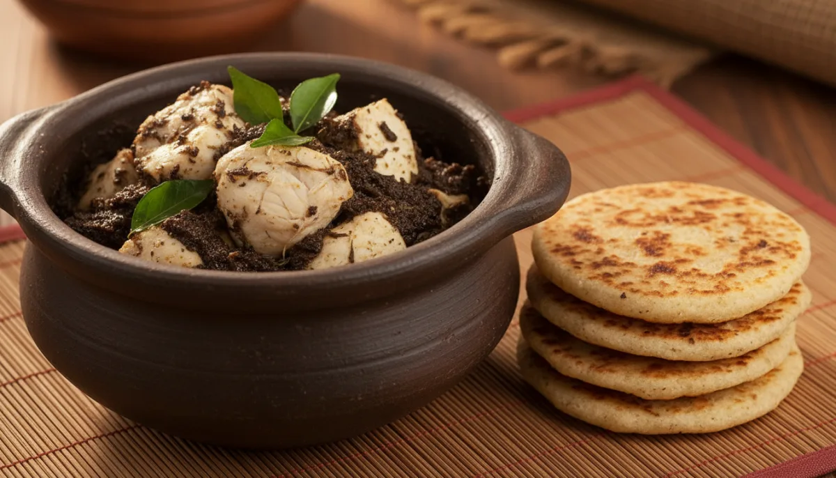 Ambul Thiyal Peshku Pikant nga Sri Lanka me Roti Kokosi