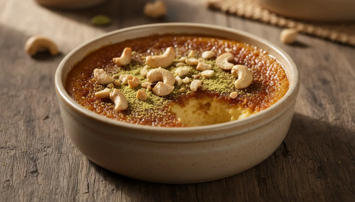 Wattalappan de Sri Lanka (Flan de Cardamomo y Anacardos)