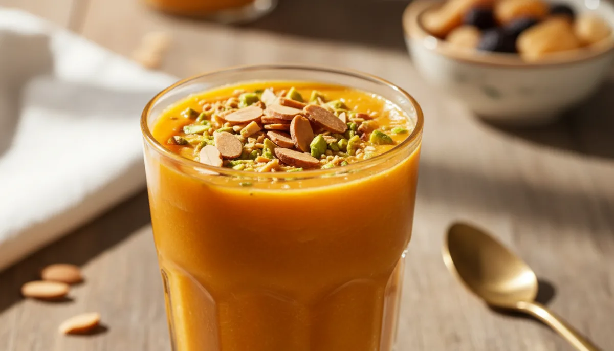 Sudanese Apricot Drink with Toasted Nuts