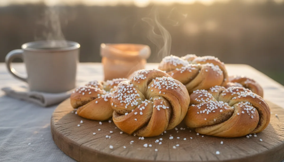 Buka Suedeze me Kardamom dhe Sheqer Perle (Kardemummabullar)