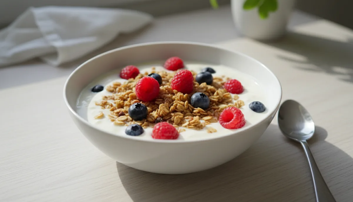 Filmjölk with Muesli and Fresh Berries