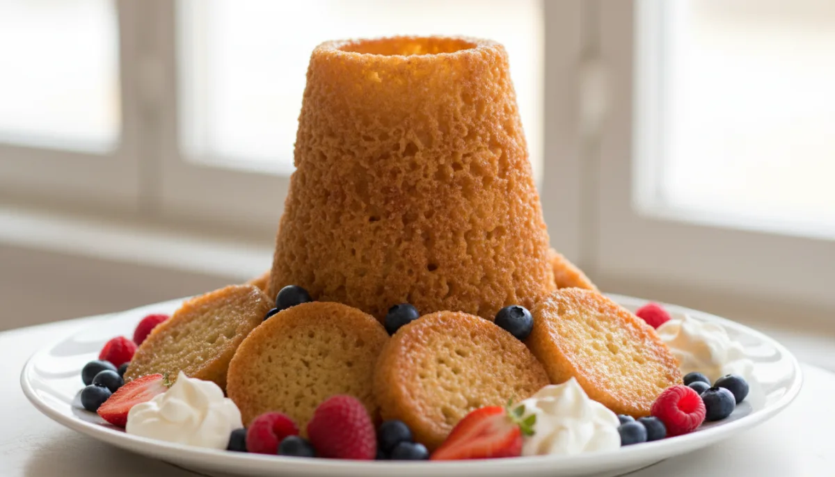 Swedish Spettekaka (Spit Cake) with Fresh Berries and Cream