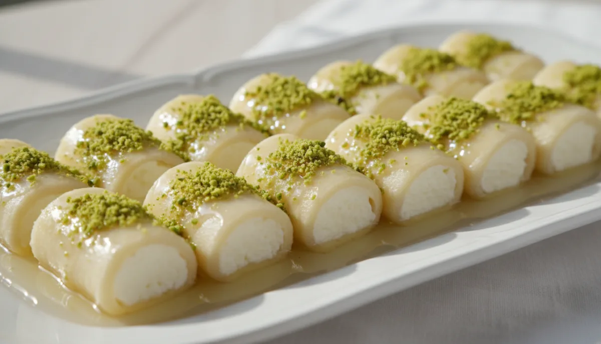 Syrian Cheese Pastries with Sweet Syrup (Halawet el Jibn)