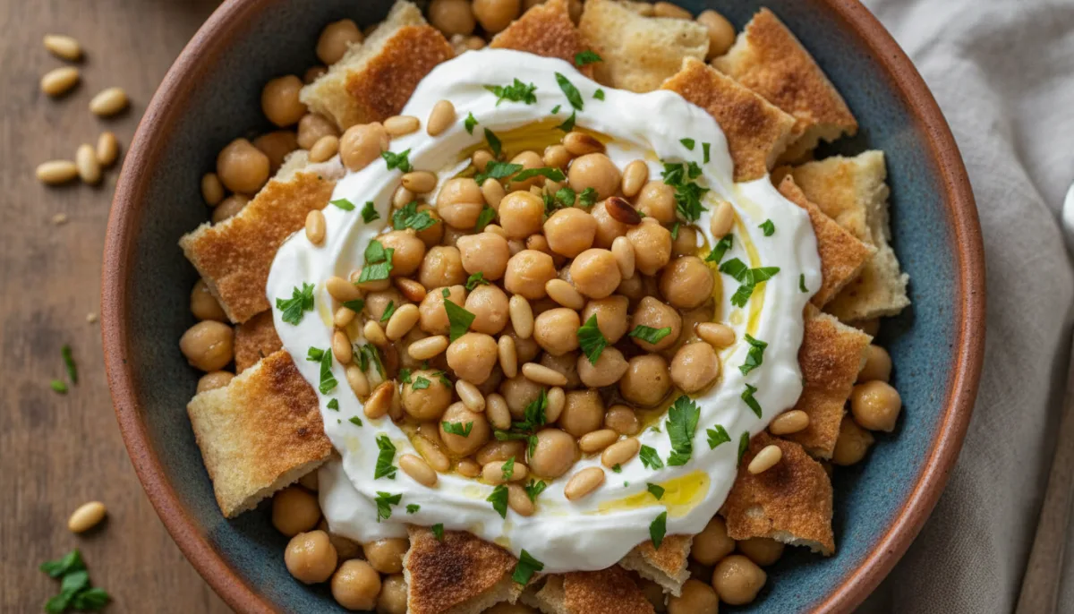 Syrian Chickpea & Yogurt Fatteh with Crispy Pita
