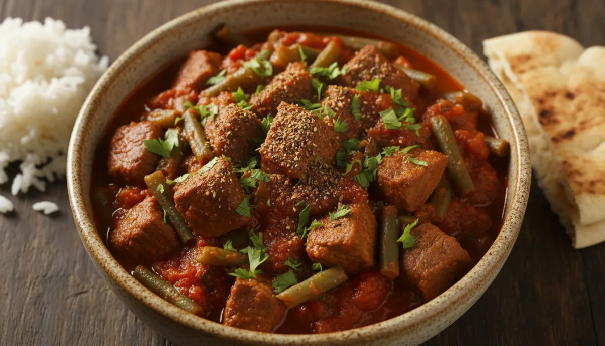 Syrian Lamb and Green Bean Stew with Tomatoes and Seven-Spice