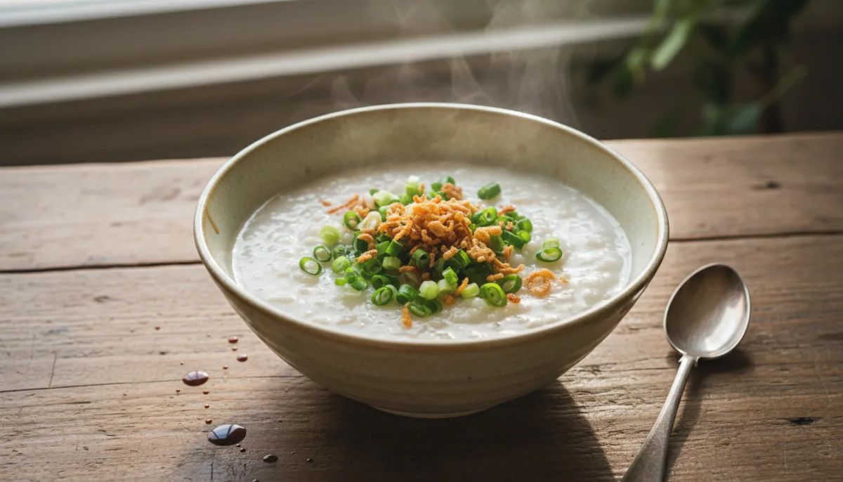 Qull Oriz i Kripur Tajvanez (Congee)