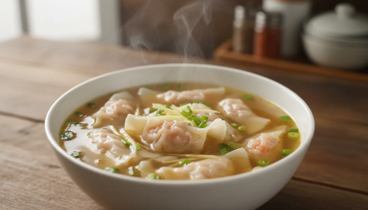 Supë Wonton Tajvaneze me Karkaleca dhe Mish Derri