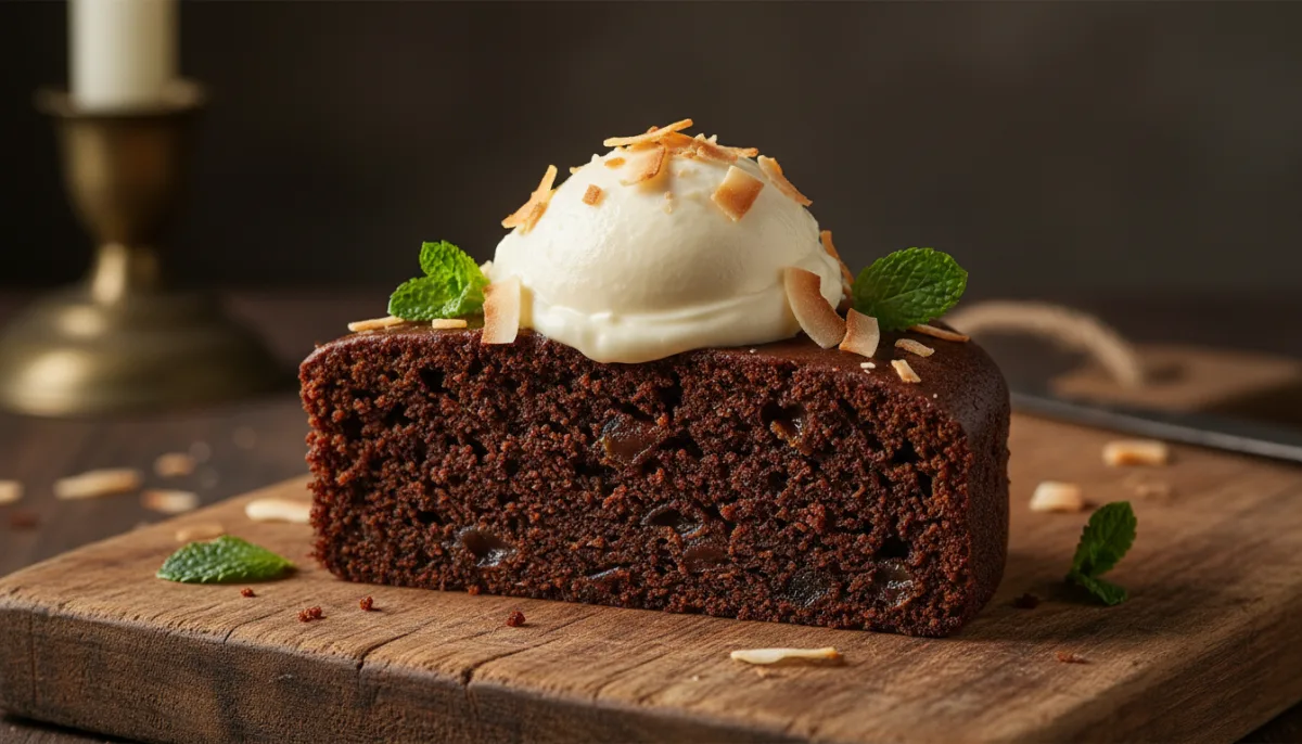 Bolo Tanzaniano de Tâmaras e Tamarindo com Creme de Castanha de Caju