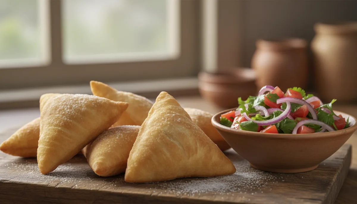 Tanzanian Kachumbari and Mahamri (Spiced Salad with Fried Bread)