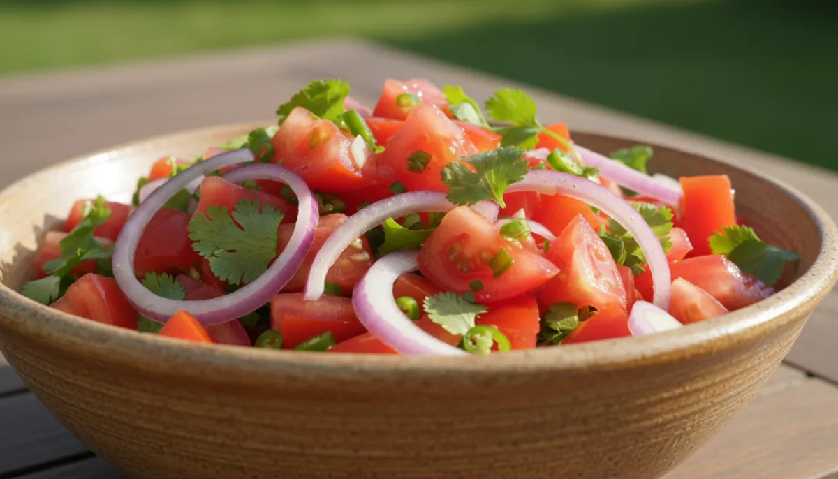 Tanzanian Kachumbari: Fresh Tomato and Onion Salad with Chili and Lime