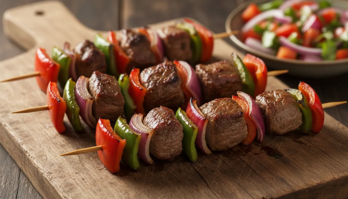 Tanzanian Mishkaki: Grilled Beef Skewers with Pepper and Onion