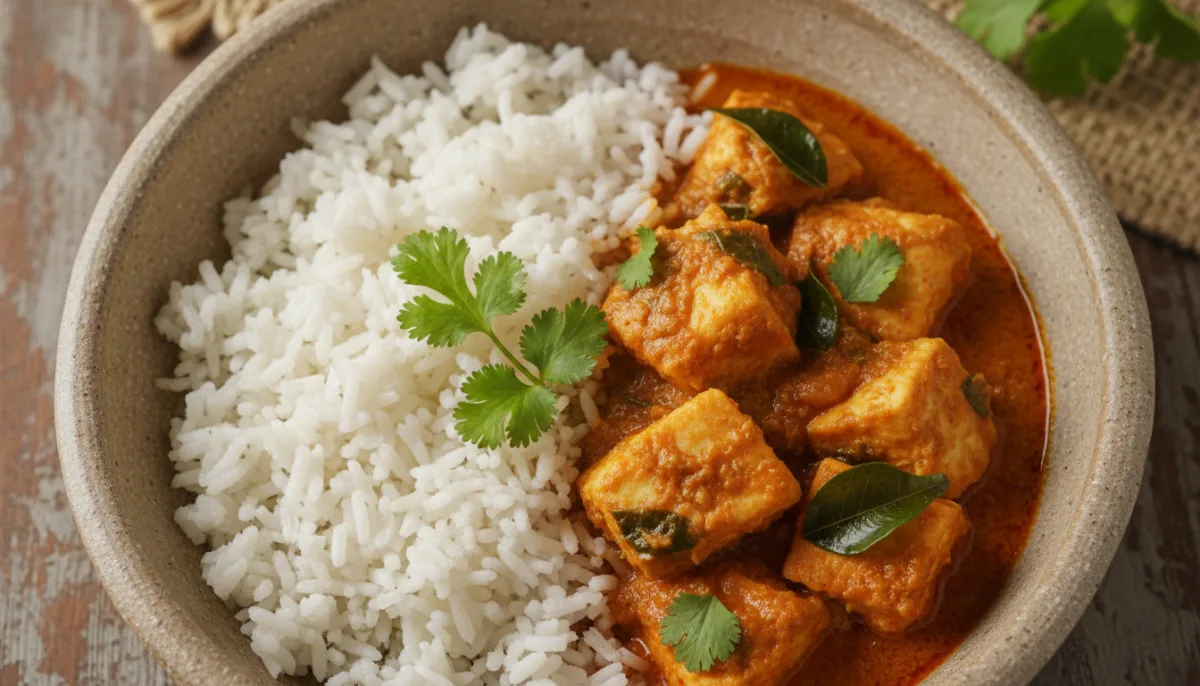 Tanzanian Wali wa Nazi na Samaki (Coconut Rice with Fish Curry)