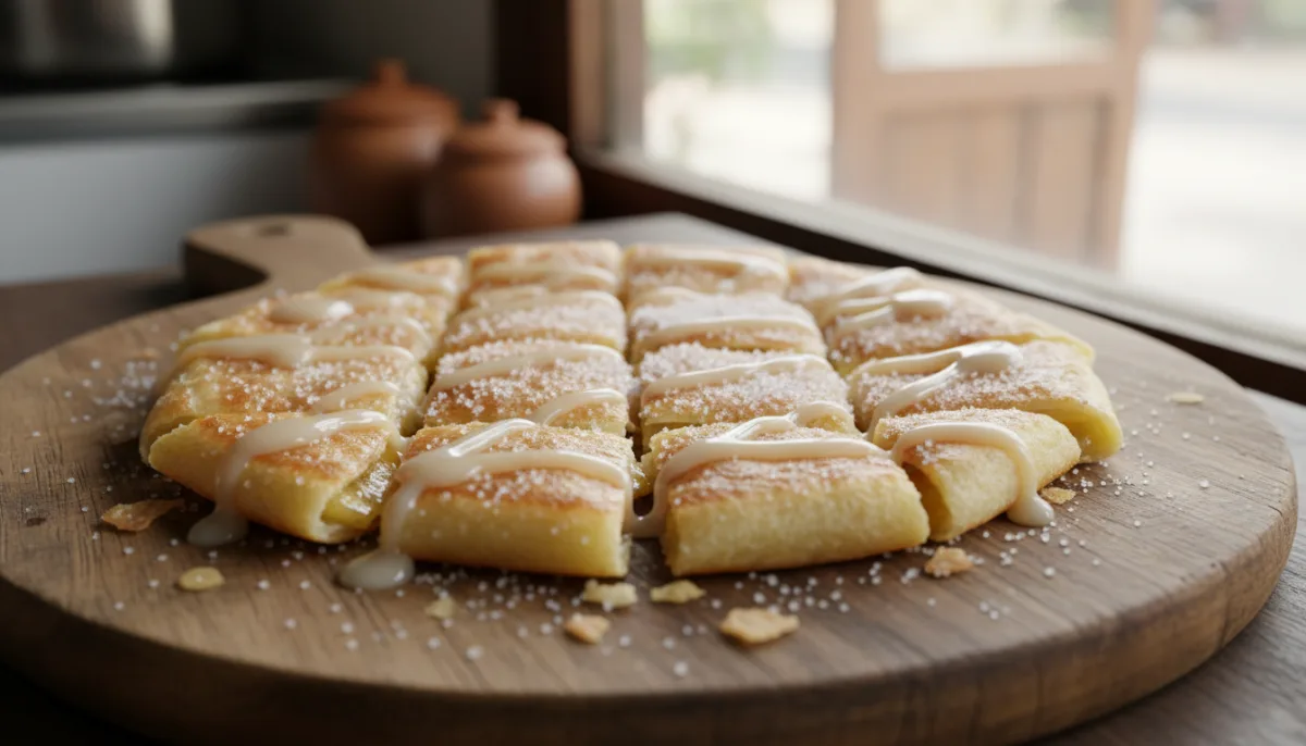 Roti Tailandés de Plátano con Leche Condensada y Azúcar