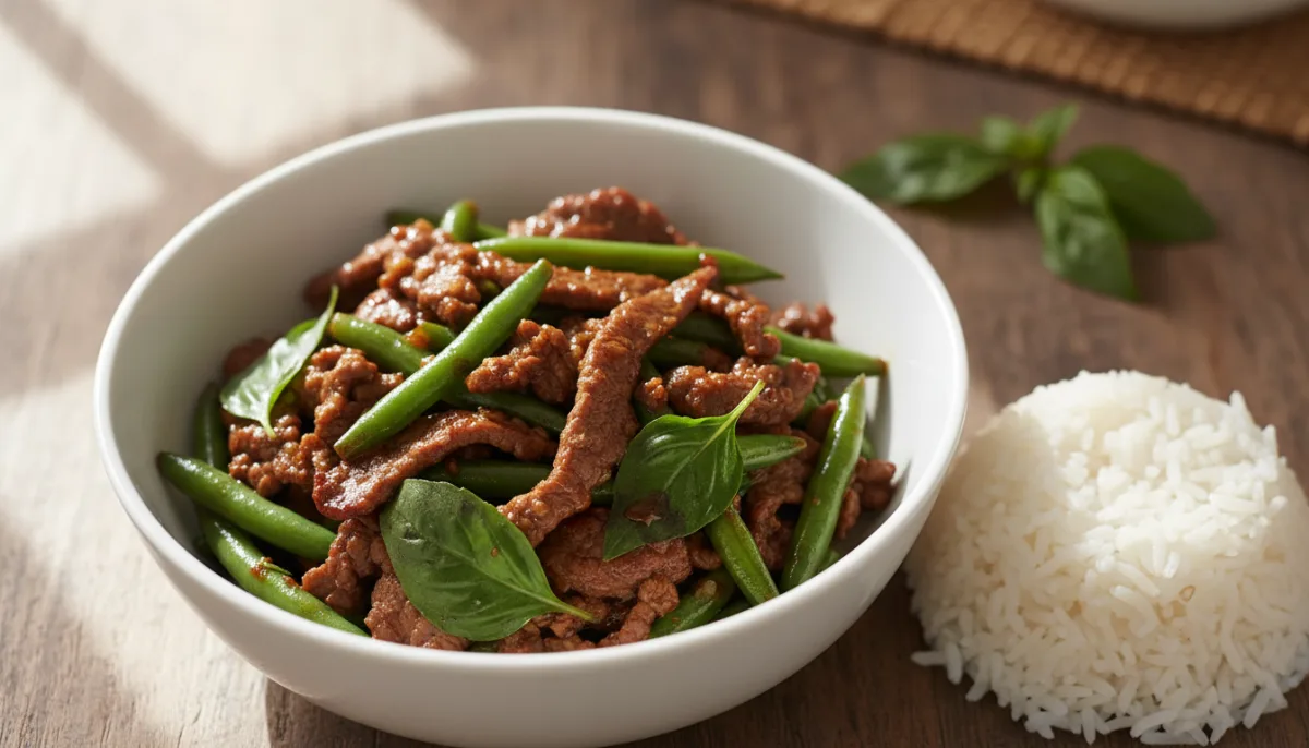 Manzo al Basilico Thai con Fagiolini