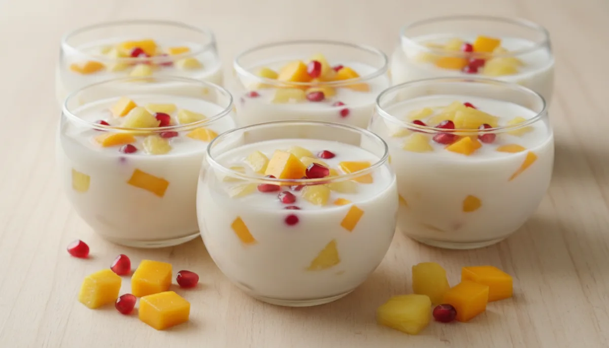 Gelatina Tailandesa de Leche de Coco con Frutas Tropicales