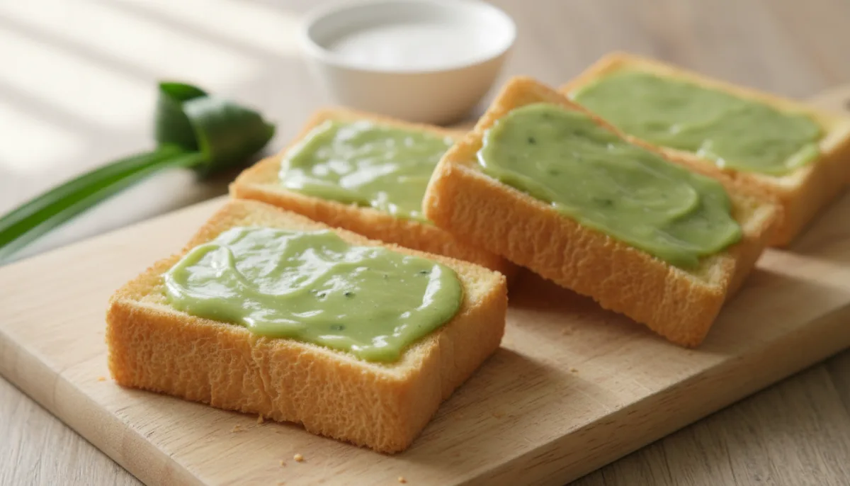 Tost me Krem Pandan Tajlandez (Sangkhaya Bai Toey)