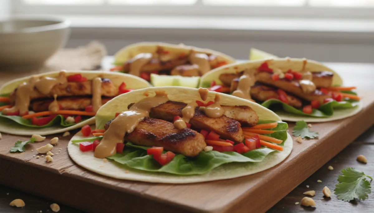 Thai Peanut Chicken Wraps