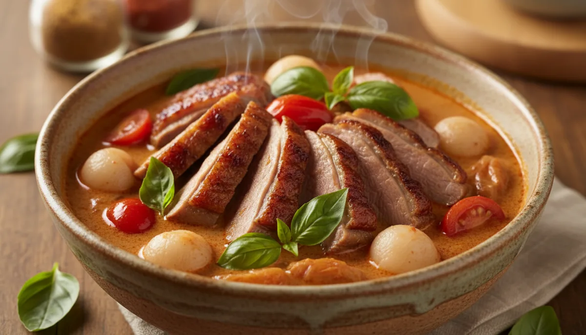 Curry Rosso Thai con Anatra e Litchi