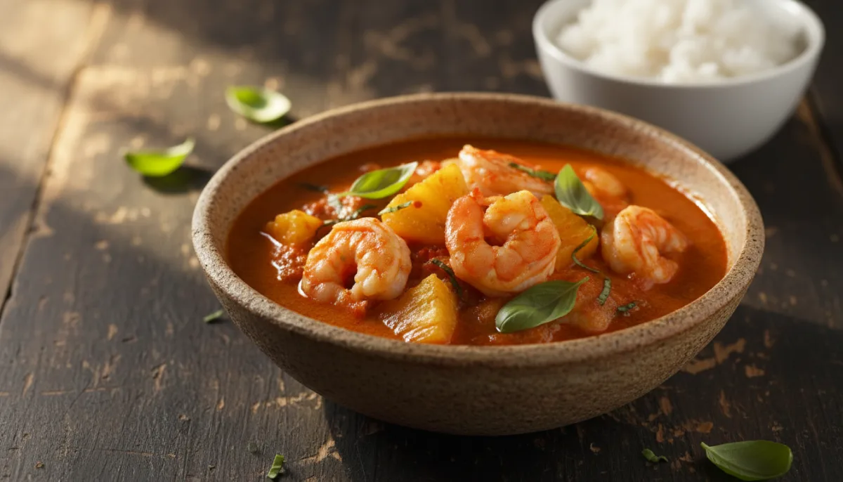 Curry Rosso Thai con Gamberi e Ananas