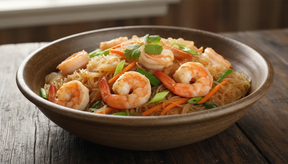 Pad Woon Sen: Vermicelli di Vetro Saltati con Gamberi e Verdure