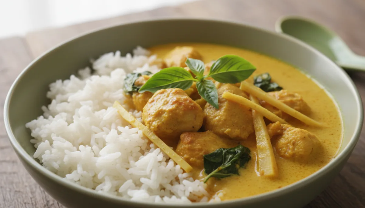 Curry Giallo Thailandese con Pollo e Germogli di Bambù