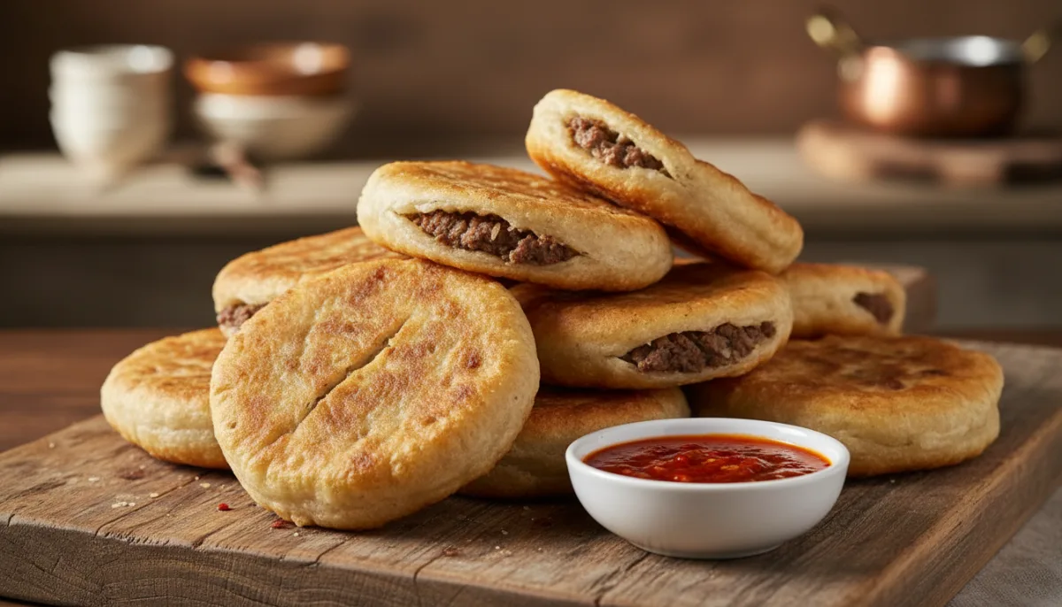 Himalayan Sha Phaley: Savory Fried Beef Pockets with Fiery Chili Dip