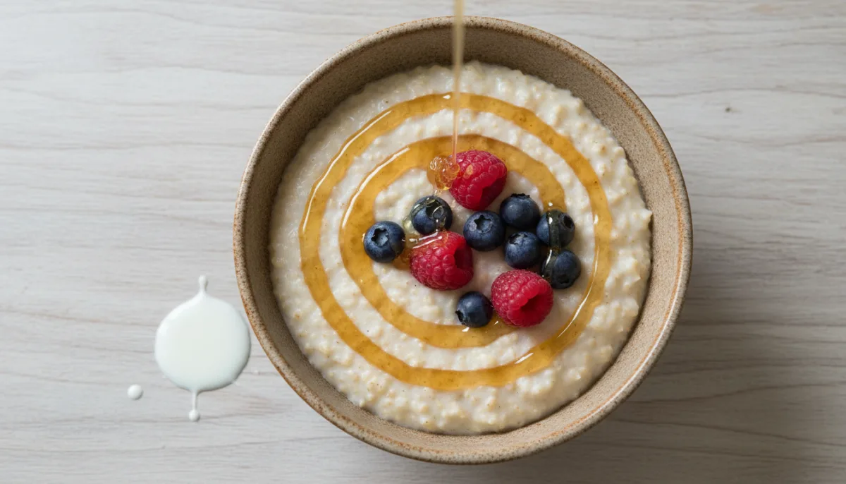 Hearty Irish Porridge with Honey and Fresh Berries