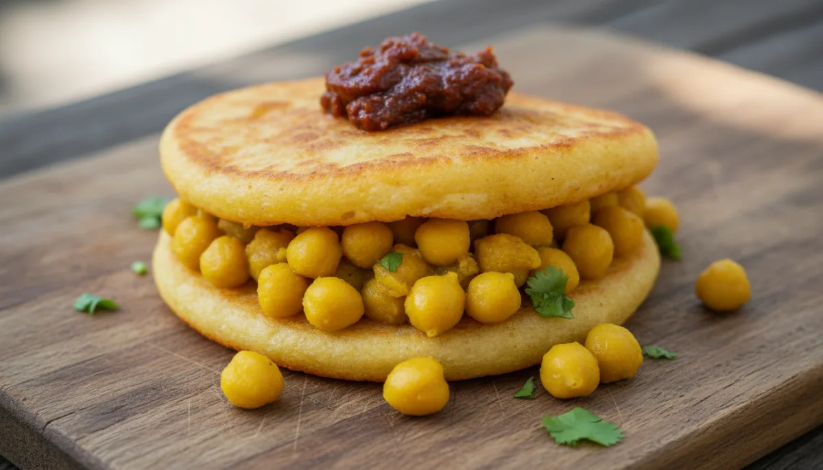 Trinidadian Doubles with Curried Channa and Kuchela