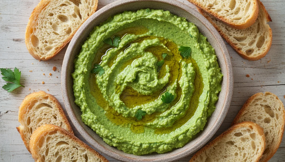 Salcë Tuniziane me Fasule Fava dhe Harissa me Bukë të Thekur