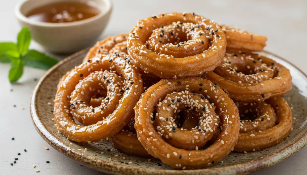 Buñuelos Tunecinos de Miel y Sésamo (Zlebia)