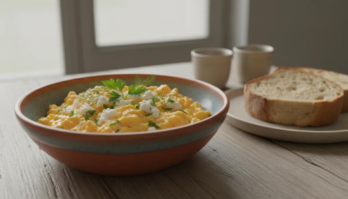 Turkish Cheese and Herb Scramble (Peynirli Yumurta)