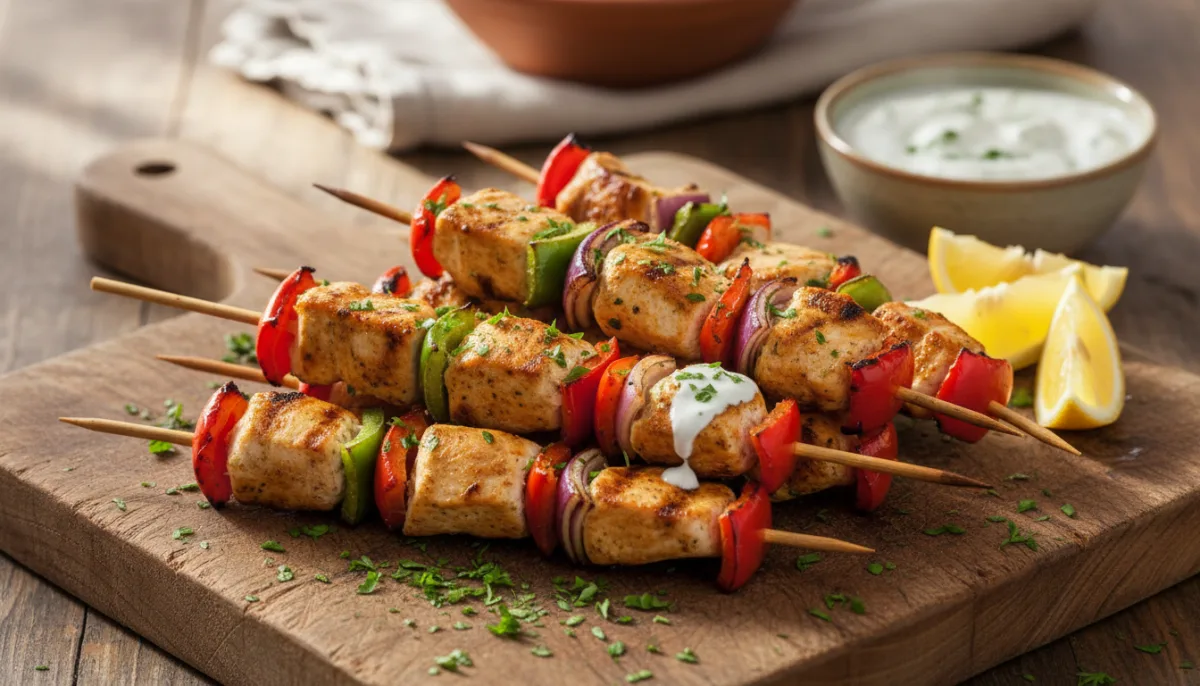 Turkish-Style Grilled Chicken and Vegetable Skewers