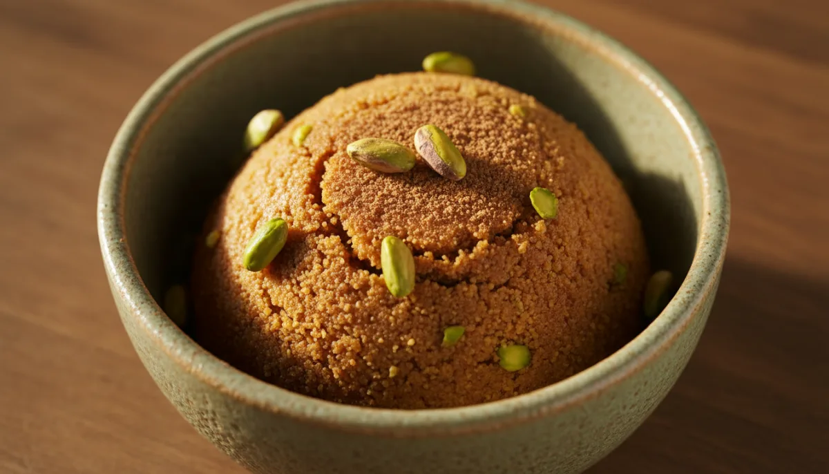 Turkish Honey-Pistachio Semolina Halva