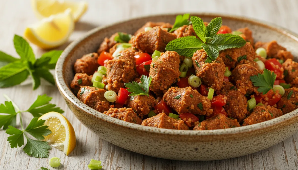 Turkish Lentil and Bulgur Salad (Mercimek Köftesi Salatası)